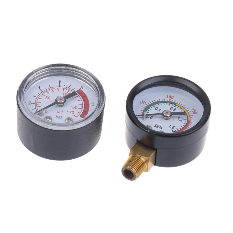 Pressure Gauge Air Compressor Pneumatic Hydraulic Fluid 0-12Bar / 0-170PSI Easy To Read Dial Measuring Instrument