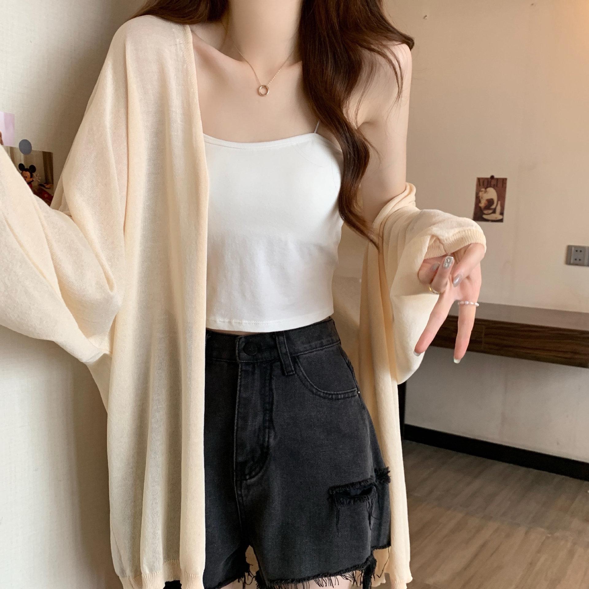 Plus Size 2026 Summer Knit Cardigan - Loose Fit, Textured, and Versatile Sun Protection Jacket XXXL бежевый
