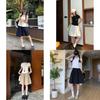 College Girl A Line Skirt Summer Cotton Blend Casual Wear With Stretch For Teens