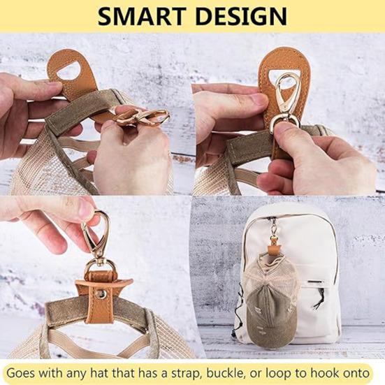 Hat Organizer Lobster Clip Faux Leather Cap Clip Keep Tidy Protect Hat From Falling Outdoor Hands Free