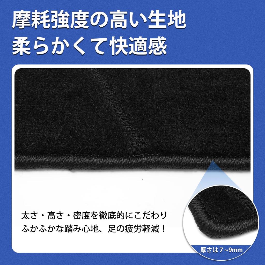 [Wave Pattern Design] AUTO SPEC Toyota Land Cruiser 250 Series Side Step Mat, 5
