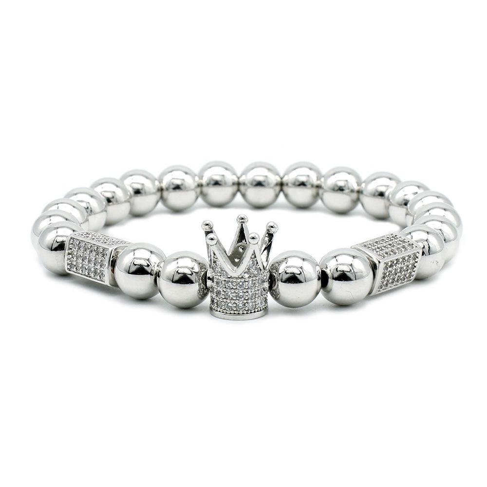 2023 Fashionable Crown Zircon & Copper Bead Bracelet