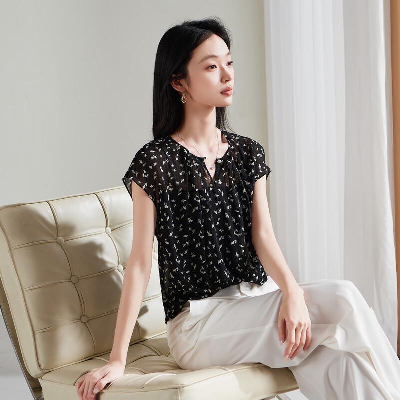 SOFSIL French V-Neck Floral Blouse M