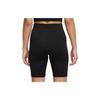 Nike Logo-Print Einfarbig Atmungsaktiv Mittelhoch Kompressionsshorts Damen Unterteile Schwarz DV7798-010