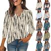 3/4 Sleeve Shirts For Women  Print Graphic Tees Blouses Casual Plus Size Basic Tops Pullover