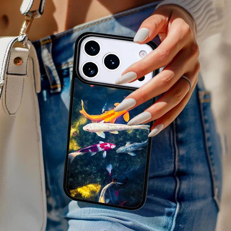 KOI CARP FISH soft Phone Case For iPhone 17 Air 14 15 13 12 Max Cover For Apple 14 15 16 16e 11 Pro Max Plus