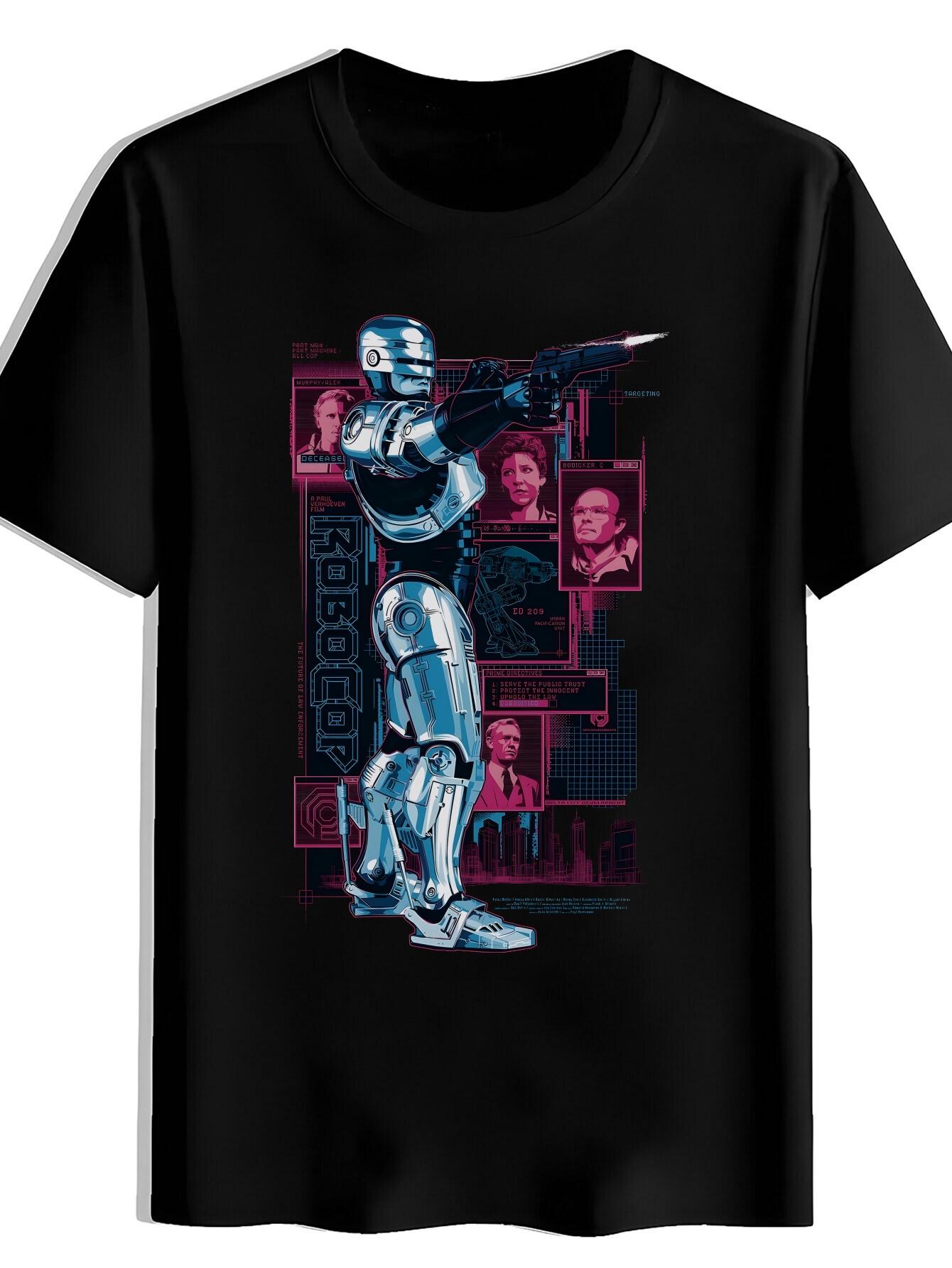 T-shirt Robot Print S