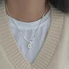 Korean S925 Sterling Silver Fried Egg Pearl Snake Bone Chain Necklace