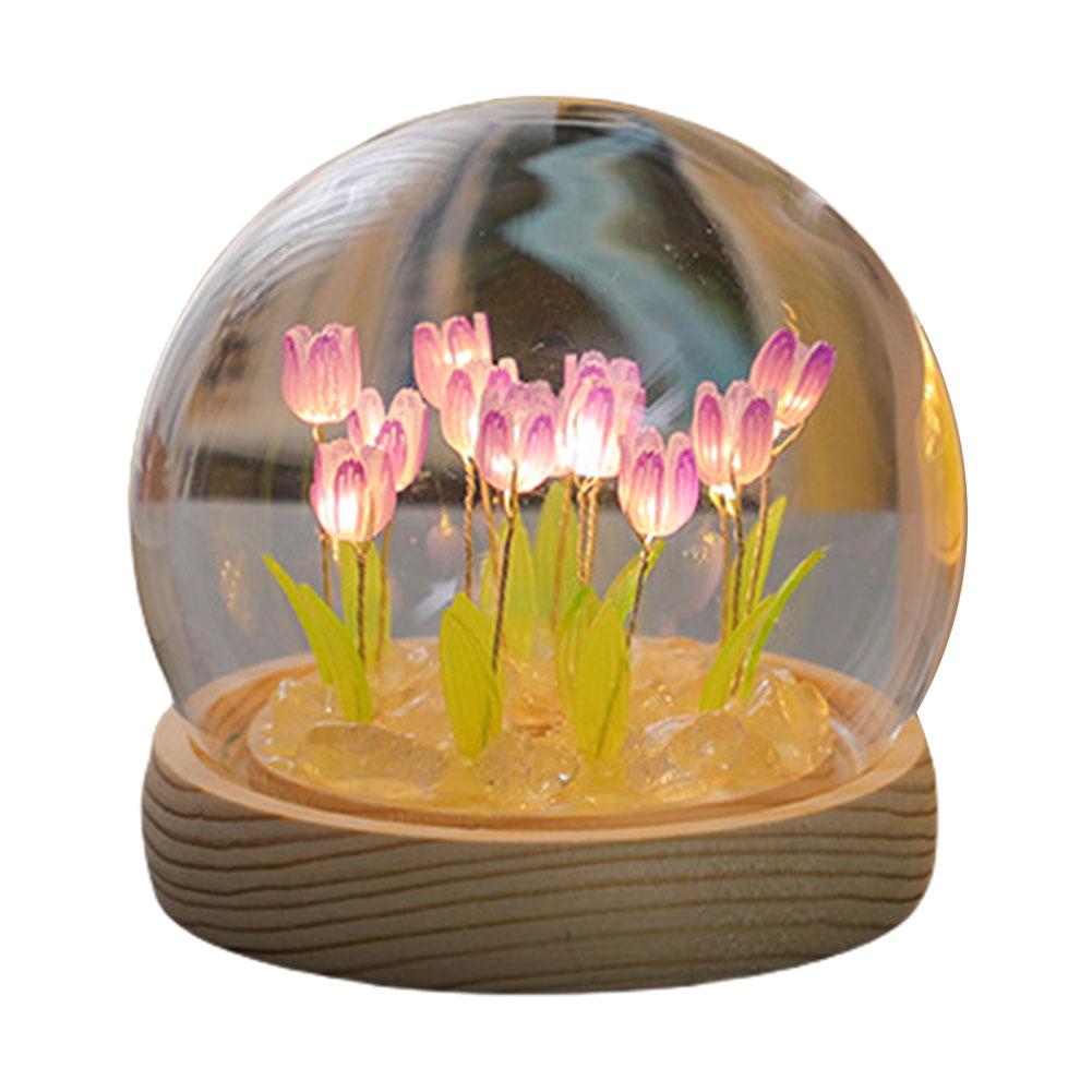 Artificial Tulip Flower Night Light LED Night Lamp Table Lamp Artificial Flower Lamp for Bedroom Decor Christmas Gifts