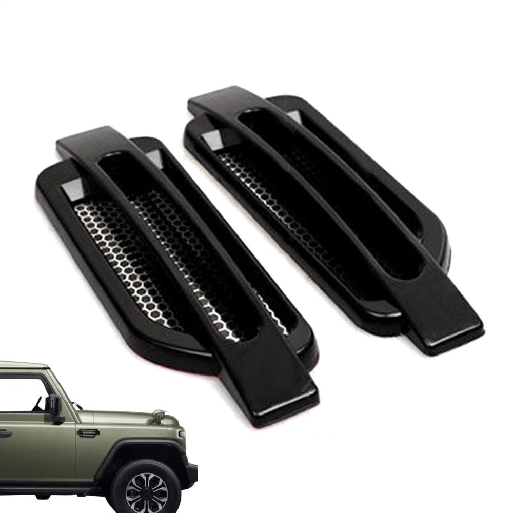 

Car Side Vents Exterior 2 Pieces Hood Intake Decorative Trim Side Vent Decorative Decal Sticker For Vehicle Hood Bonnet Engine