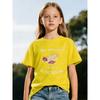 European Size Childrens Round-neck Short-sleeved T-shirt with Cartoon-like Spiral Pattern Print