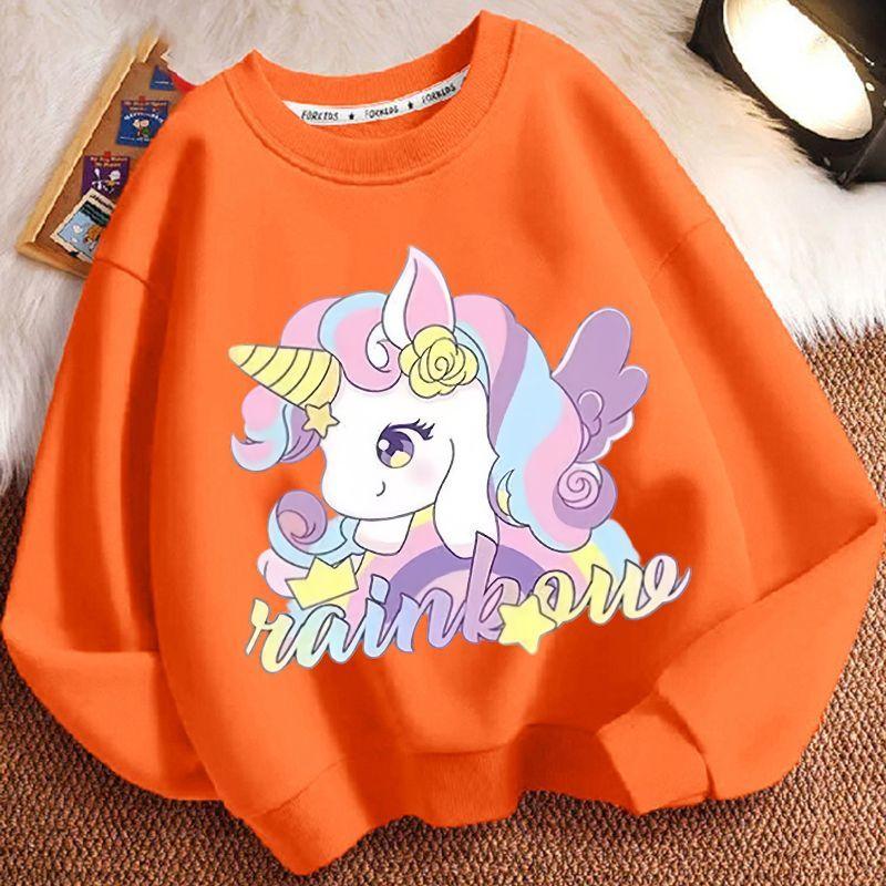 Children's Cartoon Unicorn Hoodie, Long-sleeved Loose Coat for Boys and Girls Spring and Autumn