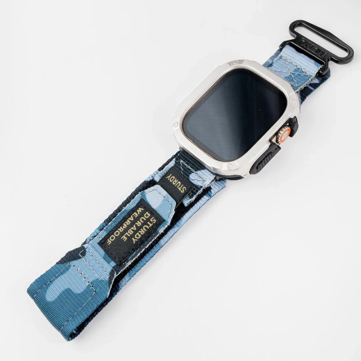 

Нейлоновий ремінець+Чохол для Apple Watch Ultra Ремінець 42 46мм 49мм 44мм 41мм 45мм 40мм Тактичний спортивний браслет для Iwatch Серії 10 9 8 7 49mm