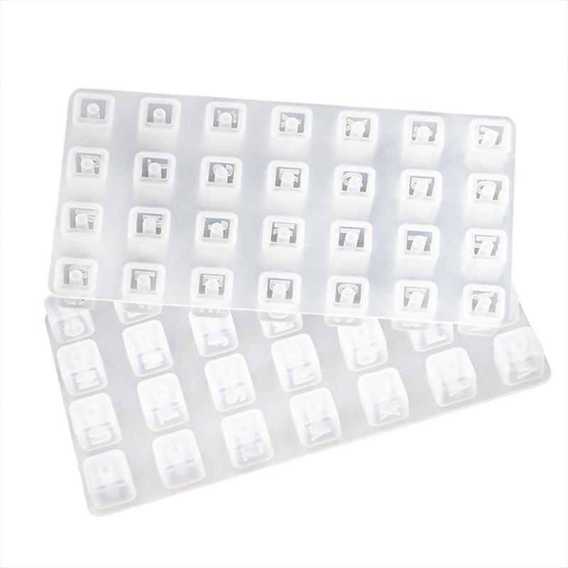 1PC Diy Crystal Dropper Mold, Number Square Bead Letter Bracelet, Bracelet With Accessories, Resin Silicone Mold