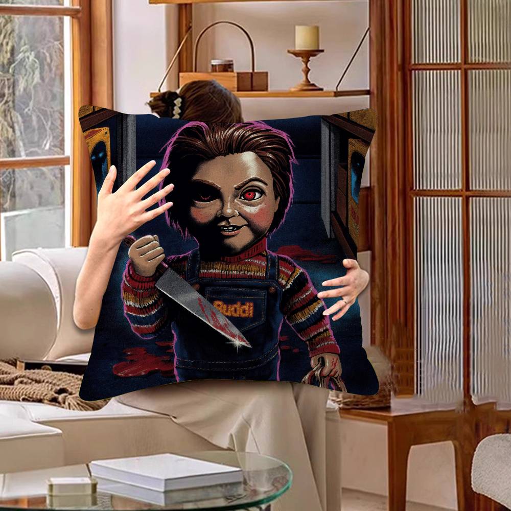 

Classic Chucky Horror Movie Personalized Pillow Cover Kids Bedroom Wild Party Decor Pillowcase Kid Birthday Shower Gift 30cmx30cm