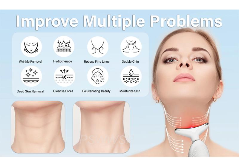 7 Color 3 Modes Facial & Neck Massager Skin Tightening Anti Aging Electric Beauty Device for Face Neck Rejuvenation