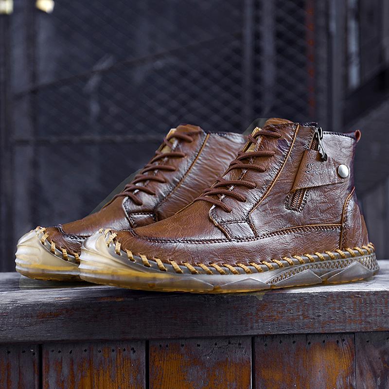 TUINANLE Podzimní pánské martensky Velká velikost Kožené pánské kotníkové boty Trendy pánská obuv