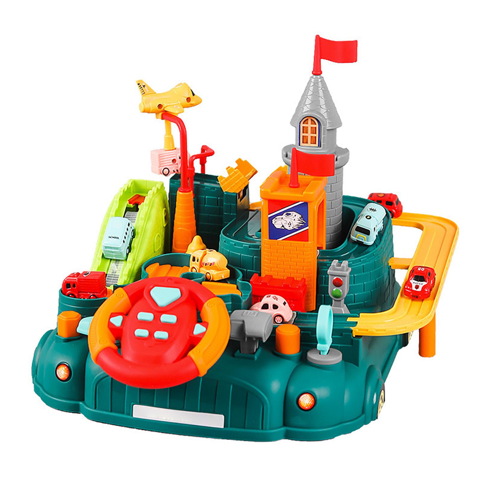 

Гоночная трасса игрушка инерционная скользящая интерактивная обучающая детская машинка игрушка подарок на день рождения мальчики девочки зелёный