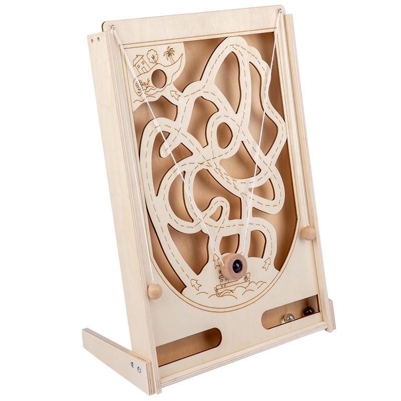 Pirate Themed Wooden Marble Game: Promoting Hand-Eye Coordination and Balance for Children’s Educational Play