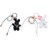 Plush Rabbits Bead Keychain Lovely Decorations Keyring Ornament Backpack Handbag Charm Pendant Gift for Girls Women