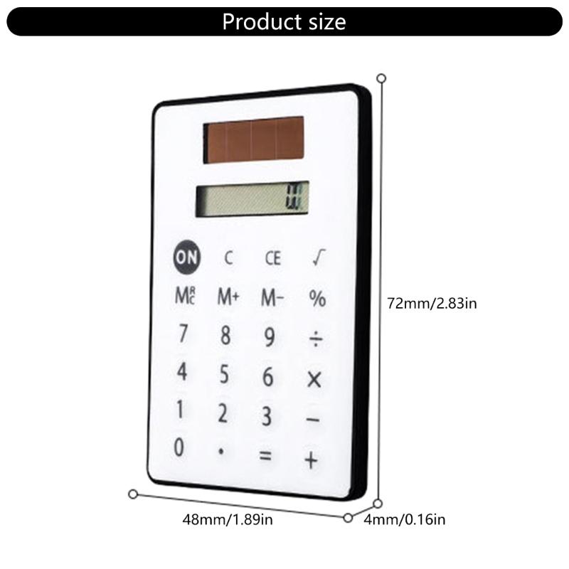 Miniature Solar Calculator with 8 Digit Display and Quiet Keys Pocket Sized for Home and Office Use Easy to Carry