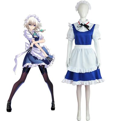 Cosplay anime postavy Eastern Project Šestnáct nocí Sakuya Coswear Pro muže a ženy Služebníci Cosplay kostýmy Kompletní sada anime šatů
