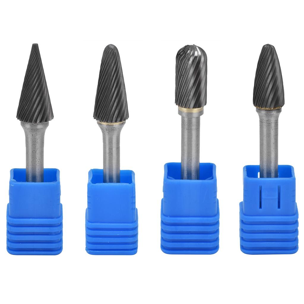 4Pcs Carbide Burr 12mm Durable Sturdy Tungsten Steel Convenient Wide Application HeatTreated Shape