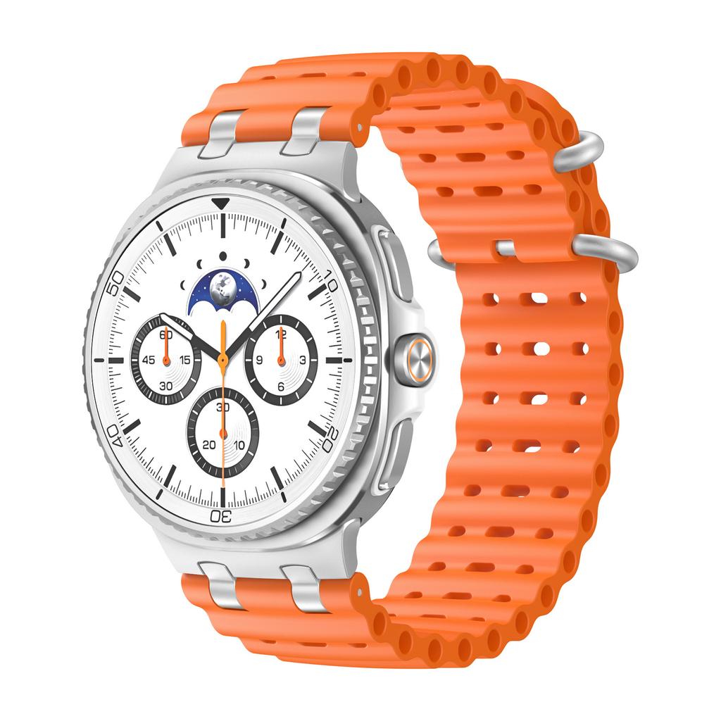 Ocean Band for Samsung Galaxy Watch 8 Strap 40mm 44mm Sport Silicone Bracelet for Galaxy Watch 8 Classic 46mm Metal Connector