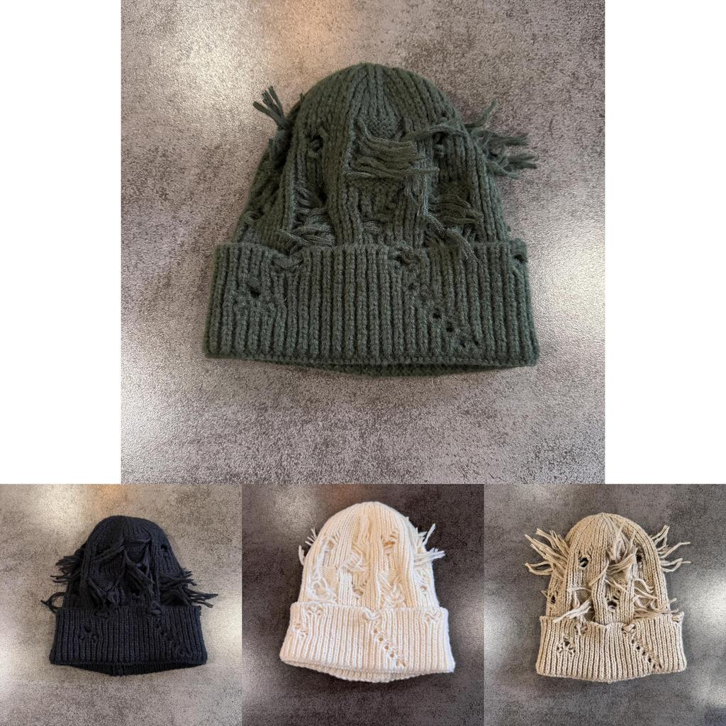 Street Style Knit Hat For Men Women Warm Wool Beanie With High Top For Cold Weather
