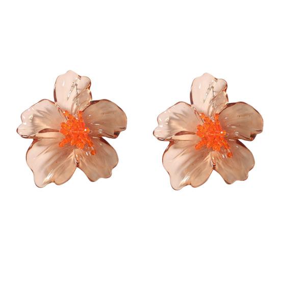 1 Pair Women Earrings Transparent Flower Shape Acrylic Earrings Lightweight Stud Earrings Jewelry Gift