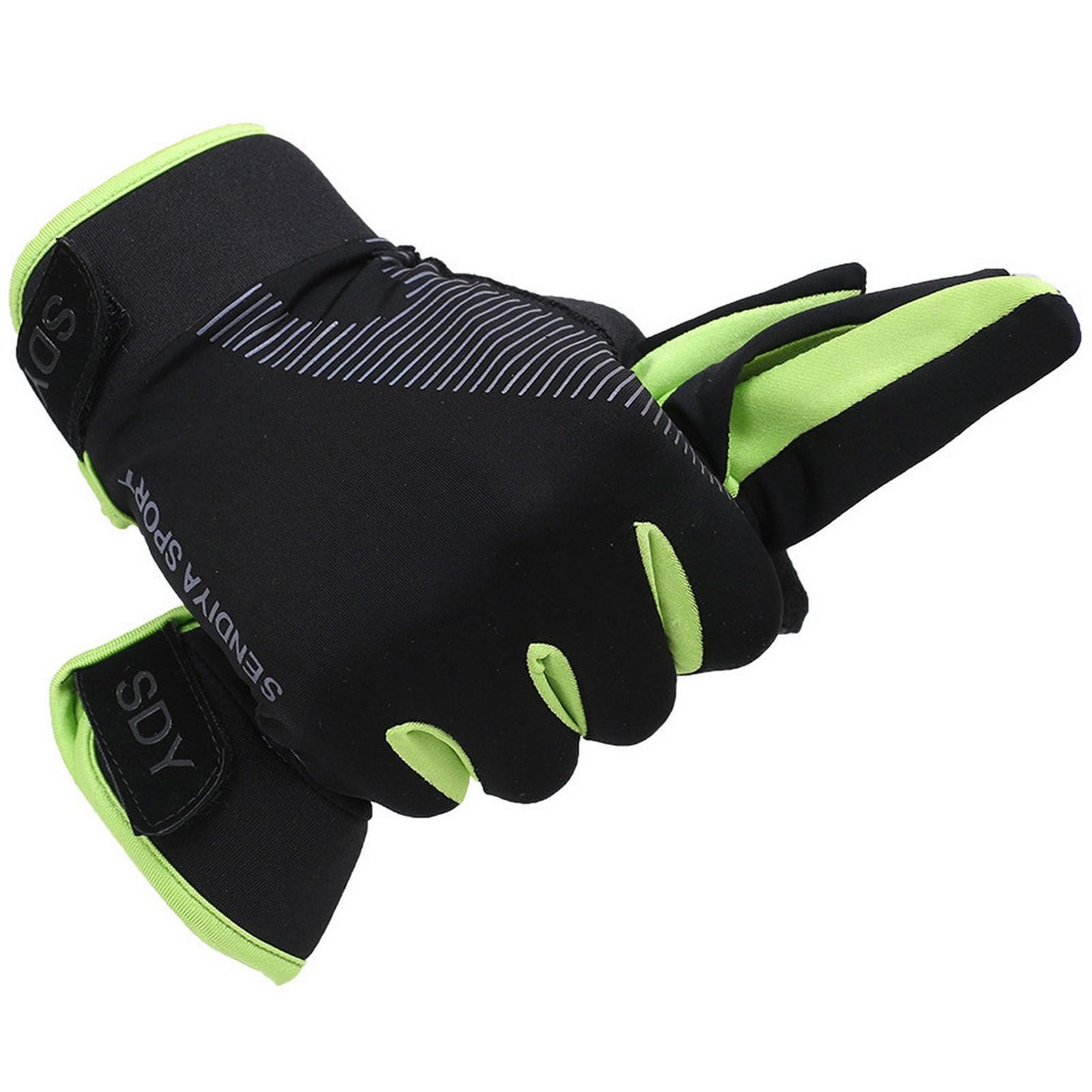 

Men Cycling Gloves Full Finger Screen Motorcycle Bike Gloves Gym Training Gloves Outdoor Fishing Hand Guantes M зелений