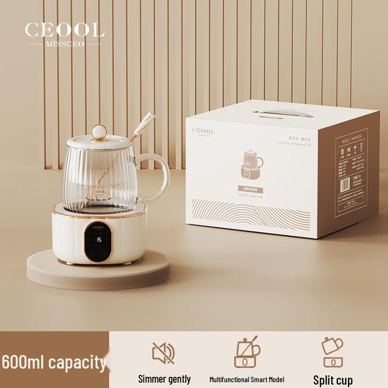 Kompaktní elektrický čajovar: Multifunkční mini zdravotní hrnec a květinová konvička na čaj se samostatným vařičem