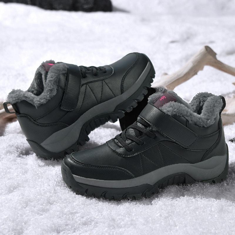 Žieminiai vyriški batai Nauji Vandeniui atsparūs PU odos Šilti Sniego Ankle Boots Lauko Šilti pliušiniai Neslystantys Darbiniai Aukštakulniai Laisvalaikio Batai