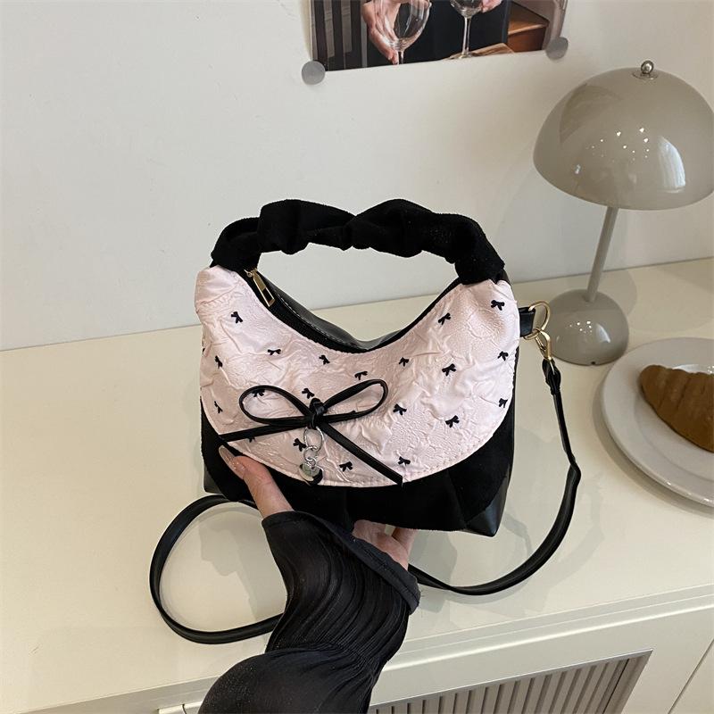 Sweet plaid handbag female foreign girl versatile shoulder bag fashionable small fresh lace messenger bag