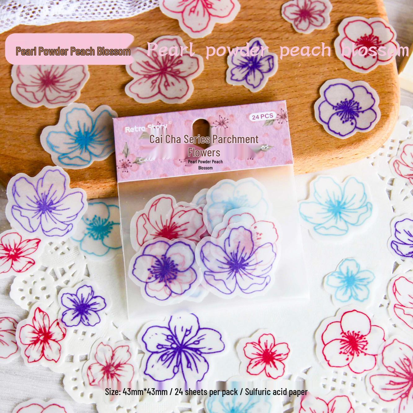 

Retro Camellia Flower Journal Stickers - Personalized DIY Decoration Materials