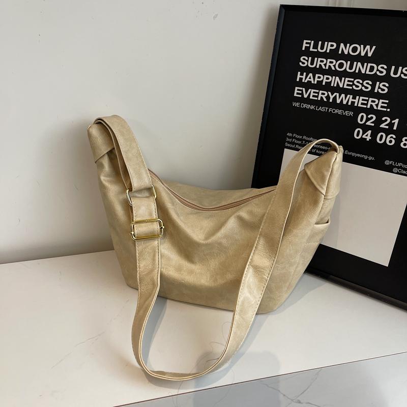 Large Capacity Soft Leather Shoulder Bag Women's Hobo Bag Crossbody Bag