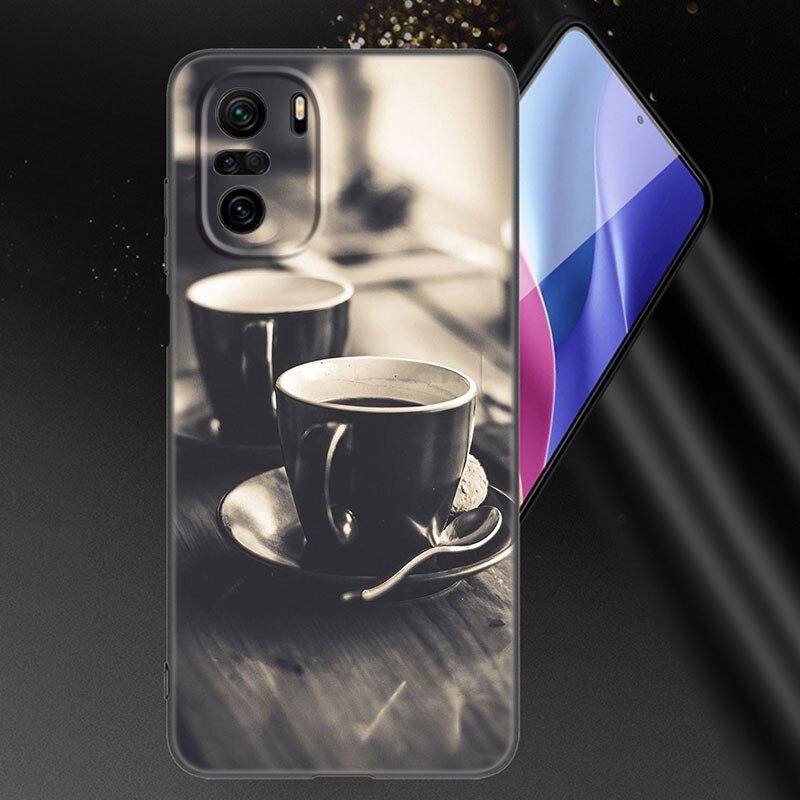 Coffee Wine Cup Phone Case For Xiaomi Mi POCO X3 NFC GT M4 M3 12 11T 10T Pro A3 11 Lite NE 5G 12X 11i F3 Soft TPU Black Cover