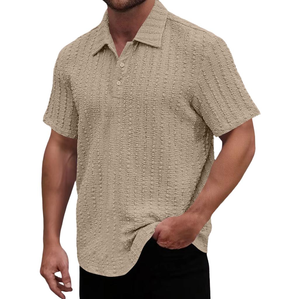 Men's Casual Zip-Up Short-Sleeve Top