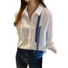2024 Spring Women's Color Block Long Sleeve Chiffon Blouse - Professional Design
