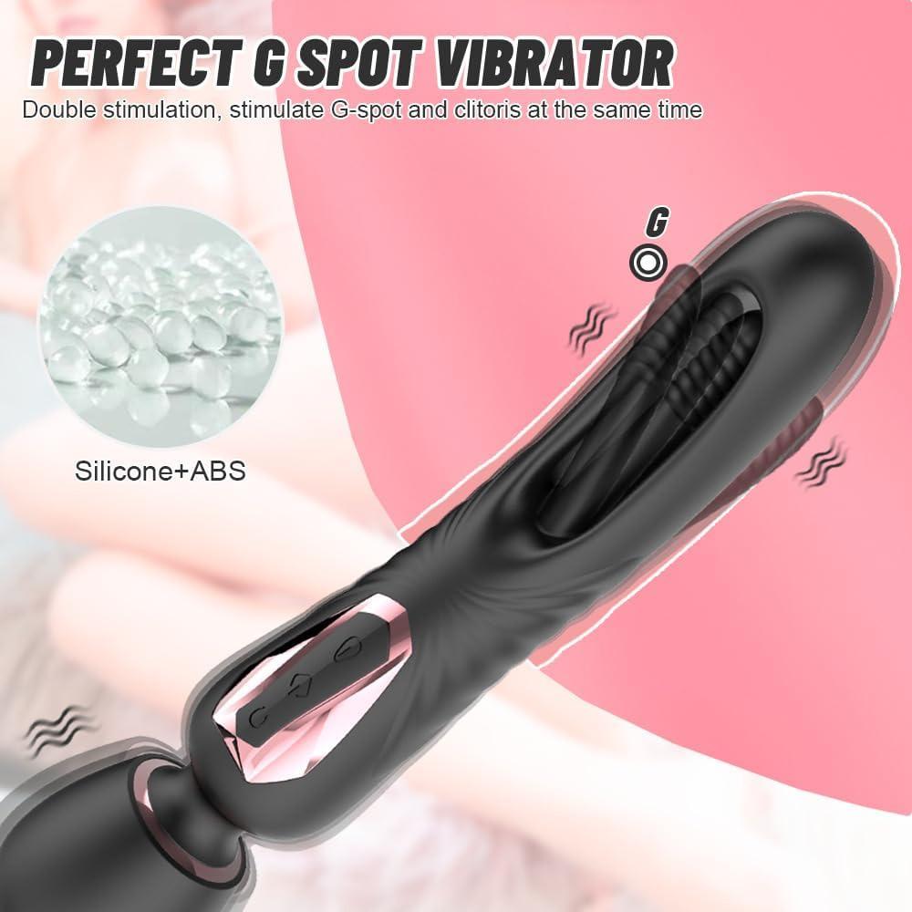 AV Stick Slap Tease Vibrator with 10 Frequency Snap and 7 Frequency Vibrator, Adult Female Masturbator