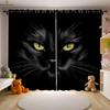 Set Of 2 Cute Funny Cat Printed Curtains Polyester Bedroom Living Room Kids Window Decoration Curtain Perfect For