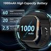 New smart watch 1000mAh 2.04 inch HD screen all day health heart rate detection 100+ sports IP68 waterproof Bluetooth call