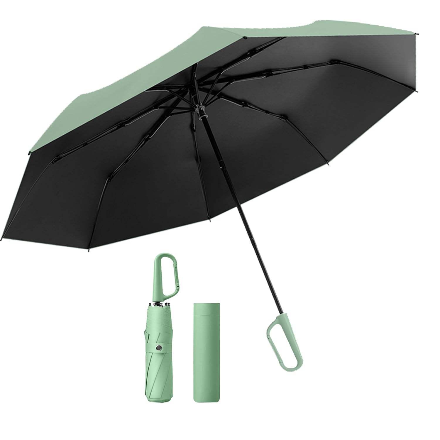 

для зонта с ручным складыванием, подходящего для солнца и весом 300 г, складной зонт с чехлом [Новинка 2025], пряжка, от дождя, ультралегкий, 8 спиц