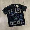 Meichao Vale New Retro Character Print Summer High Street Men and Women Loose Casual Wash Old Short Sleeve T-shirt