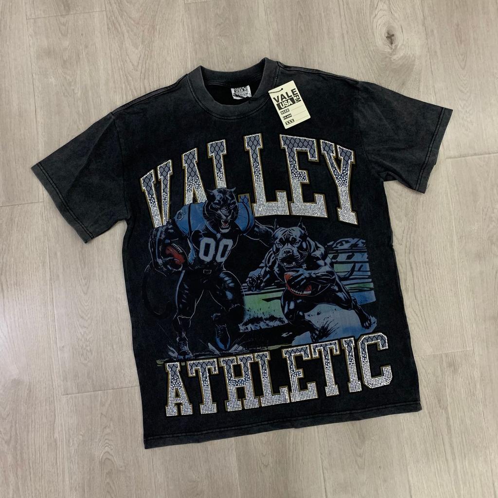 Meichao Vale New Retro Character Print Summer High Street Men and Women Loose Casual Wash Old Short Sleeve T-shirt