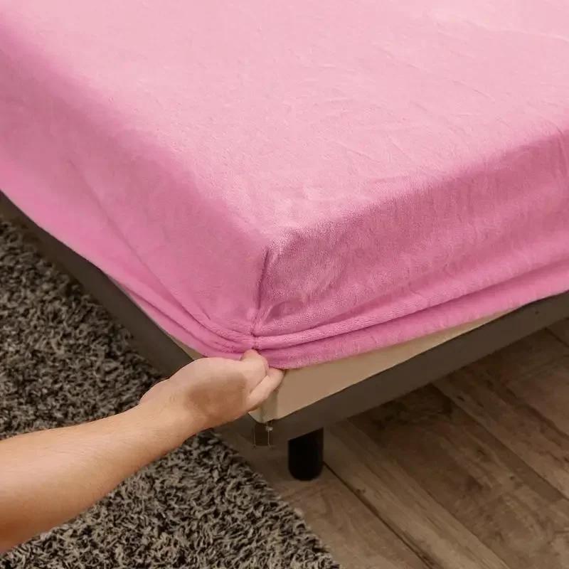 Lenzuolo con Angoli Elasticizzato in Peluche Invernale Lenzuolo Matrimoniale Morbido Caldo Copriletto in Velluto Coprimaterasso Biancheria da Letto Protettore 90 150 160 180