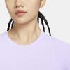 Nike Zenvy Ribbed Quick-Dry Lightweight Cropped Short Sleeve T-Shirt Women Tops Lilac-Purple FN7468-512