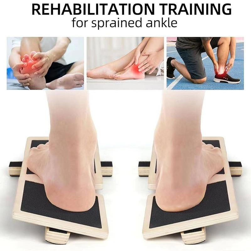 Wood Ankle Foot Strengthener with Adjustable Balance Bars for Sprained Ankle Recovery Stability Exercises Posture Correction