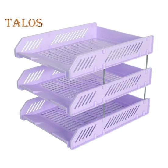 3 Tier Stackable Letter Tray Desk Paper Organizer Plastic File Document Storage Rack for Home Office School