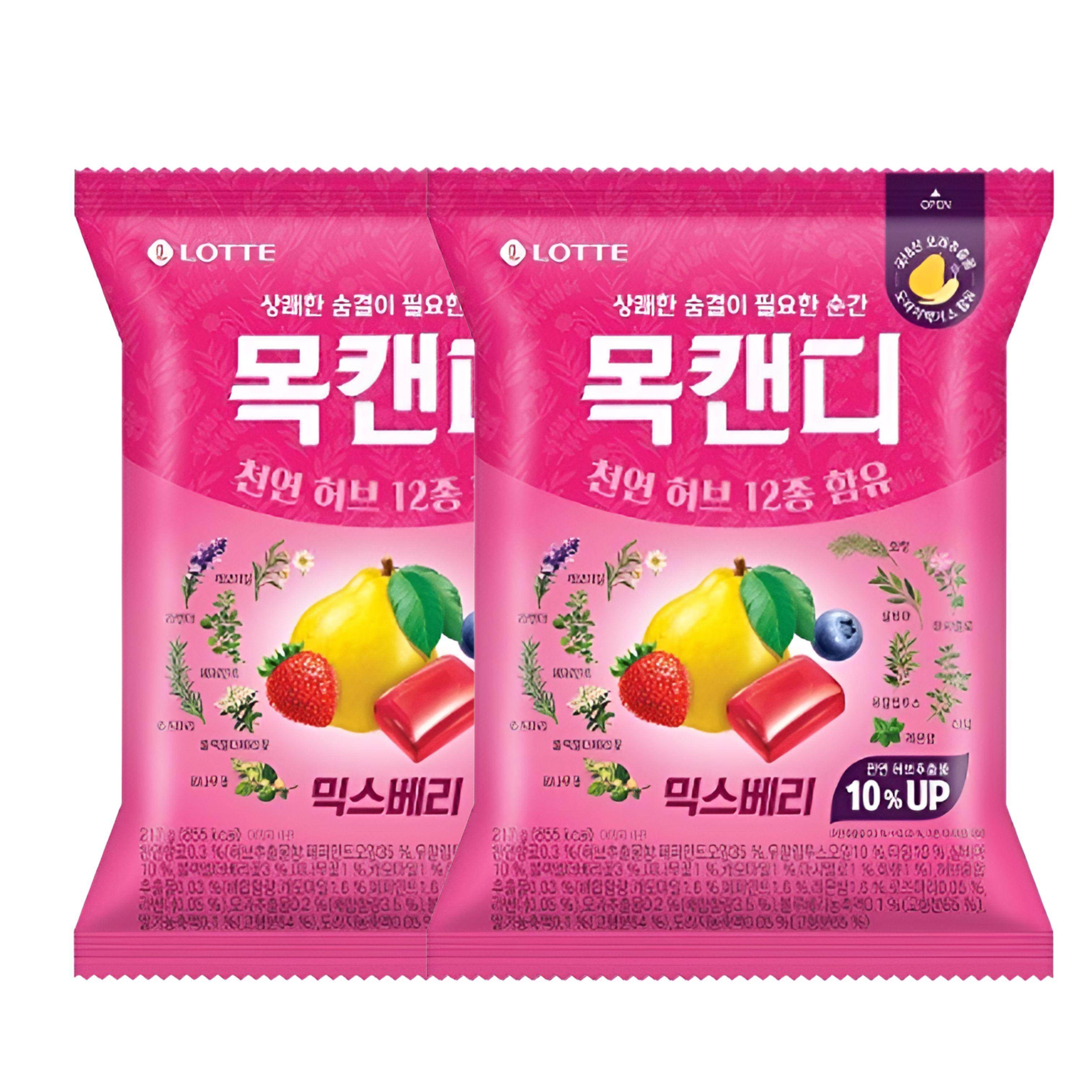 [Lotte] MOKCANDY Mix Berry 217g (Pack of 2)